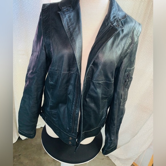 Vintage Leather Motorcycle Riding Jacket (MotoMaster) - Picture 3 of 7